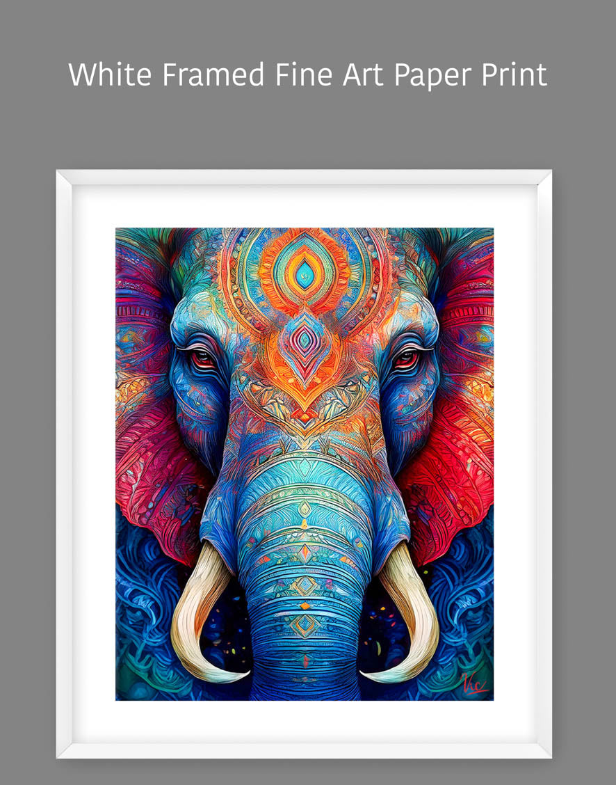 Colorful Indian Elephant Vibrant Wall Art