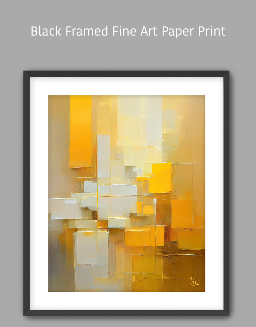 Contemporary Abstract Yellow Blocks Painting