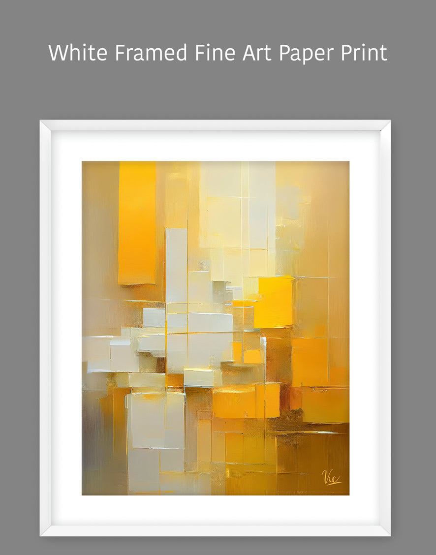 Contemporary Abstract Yellow Blocks Painting