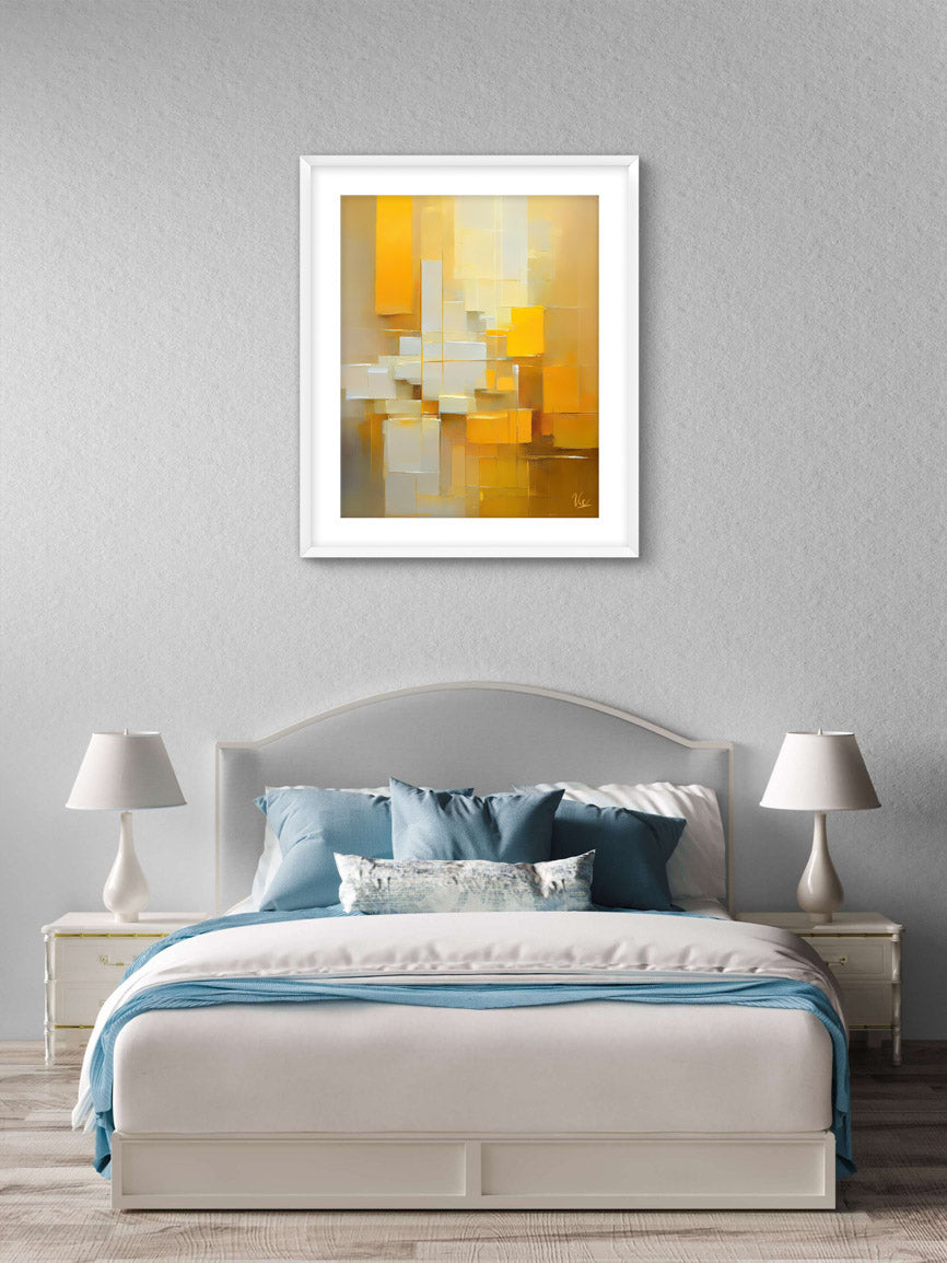 Contemporary Abstract Yellow Blocks Painting