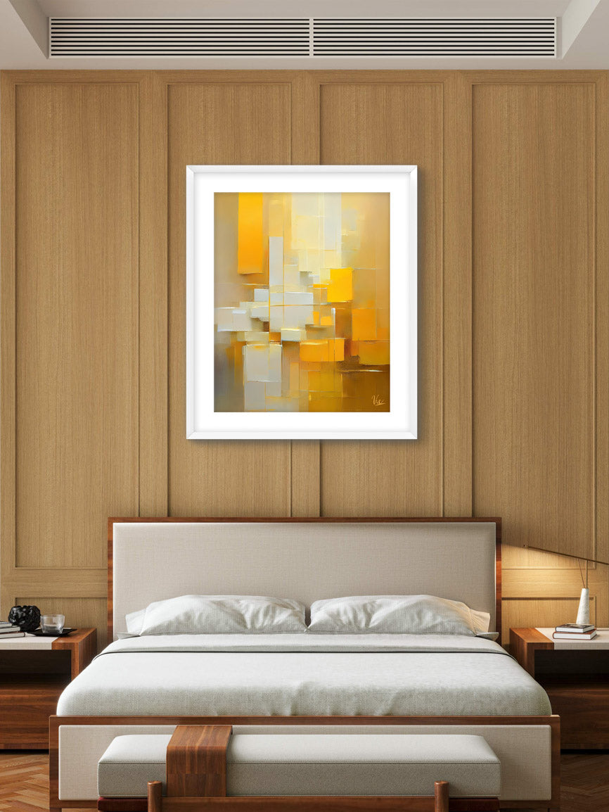 Contemporary Abstract Yellow Blocks Painting