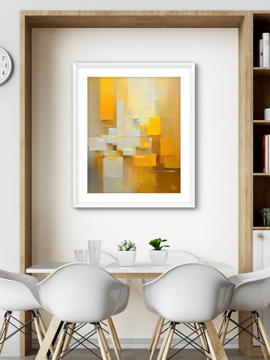 Contemporary Abstract Yellow Blocks Painting