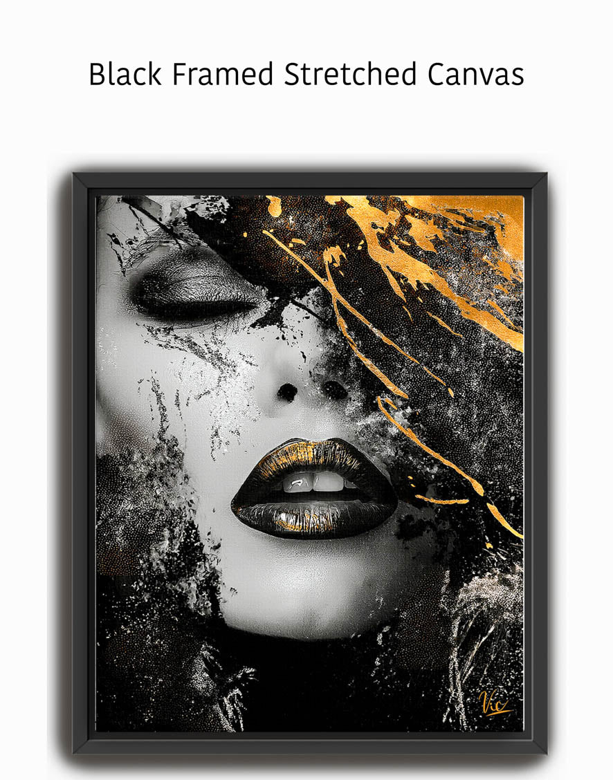 Abstract Woman Face Painting in Black | Modern Fine Art Wall Décor