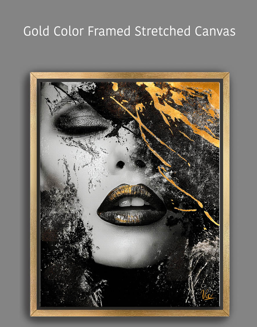 Abstract Woman Face Painting in Black | Modern Fine Art Wall Décor