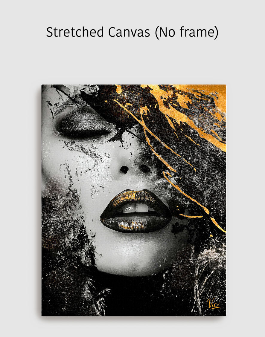 Abstract Woman Face Painting in Black | Modern Fine Art Wall Décor