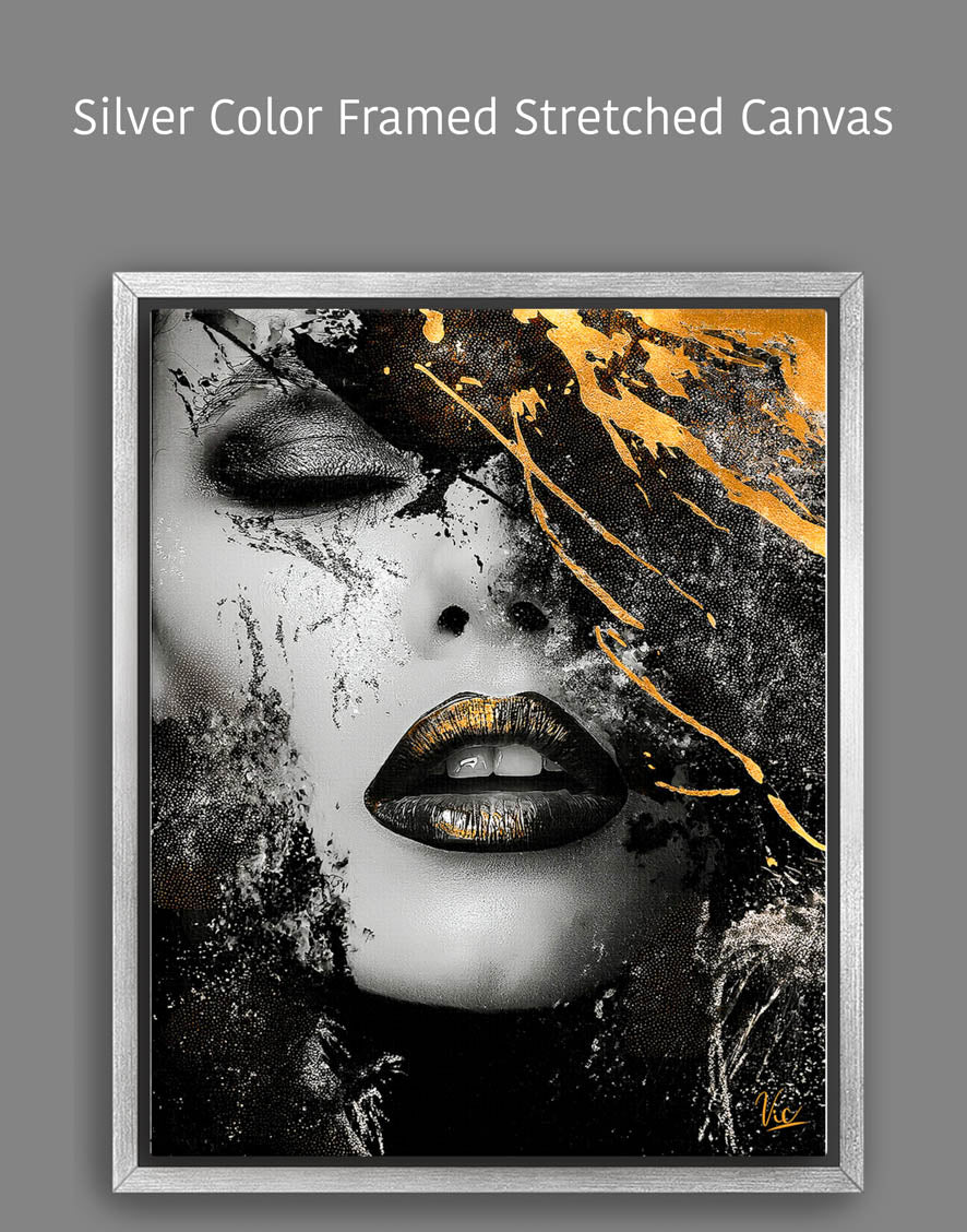 Abstract Woman Face Painting in Black | Modern Fine Art Wall Décor