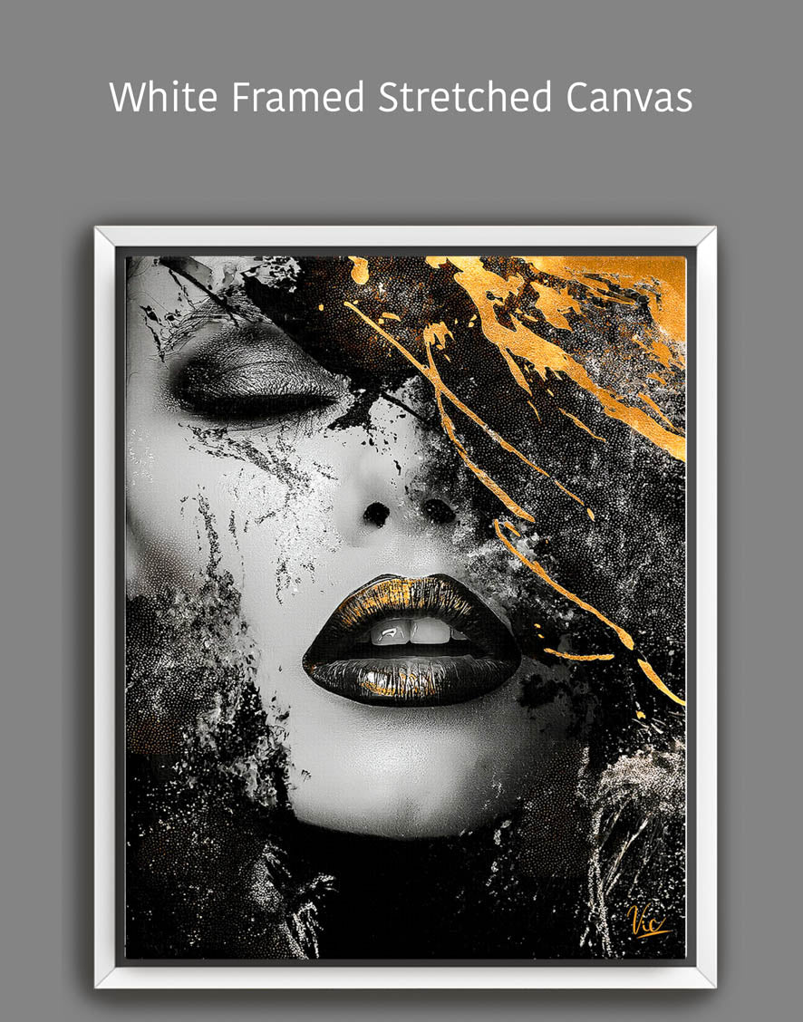 Abstract Woman Face Painting in Black | Modern Fine Art Wall Décor
