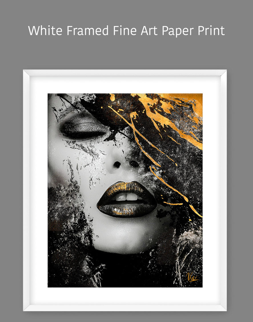 Abstract Woman Face Painting in Black | Modern Fine Art Wall Décor