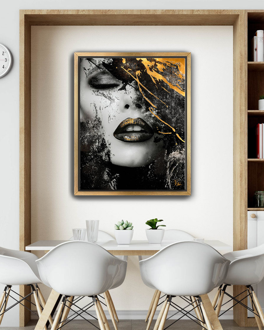 Abstract Woman Face Painting in Black | Modern Fine Art Wall Décor