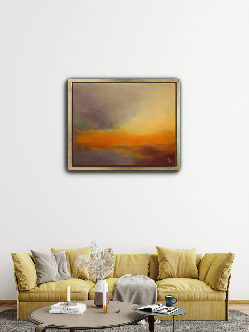 Abstract Orange Contemporary Sunset Artwork