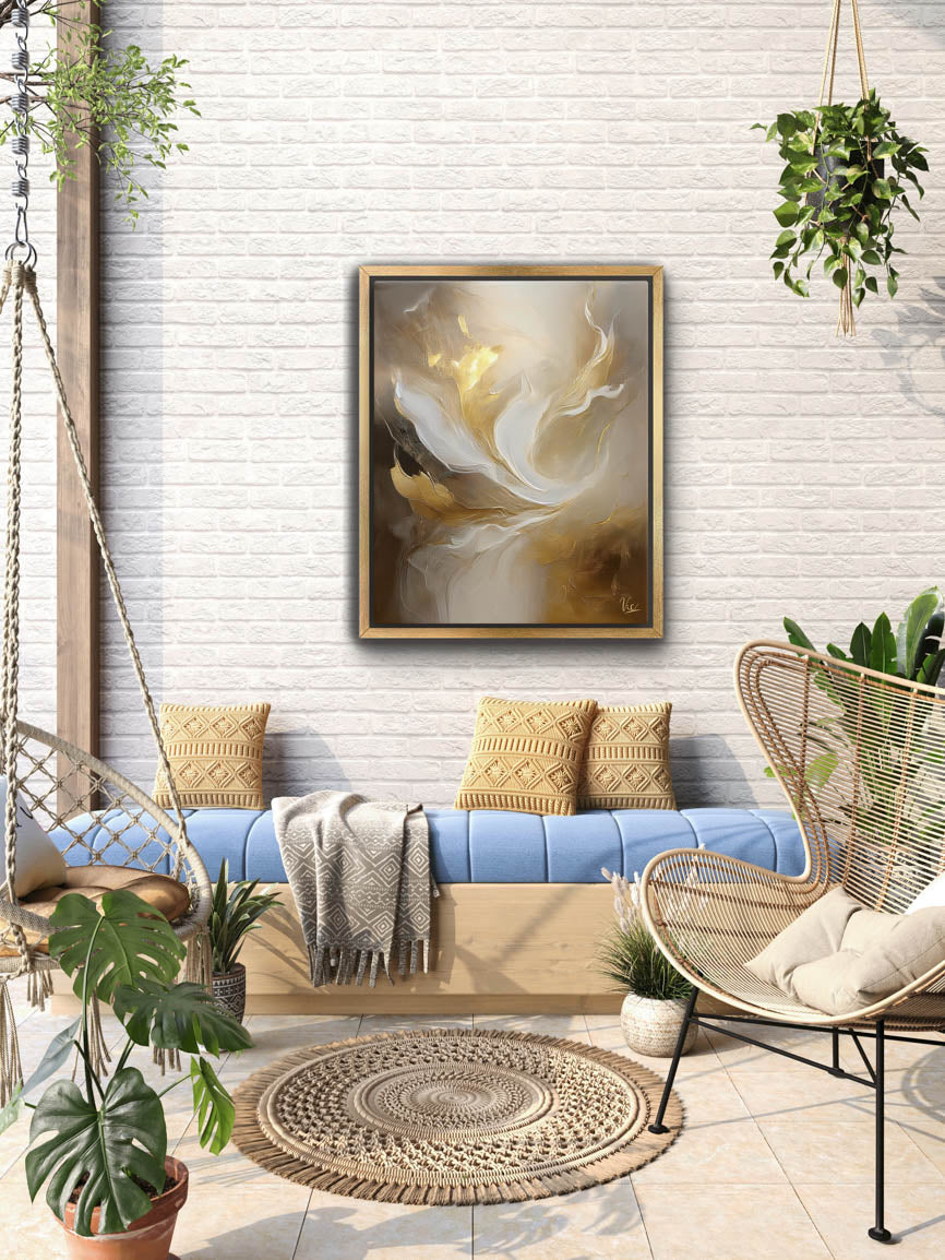 Abstract Gold Contemporary Fine Artwork