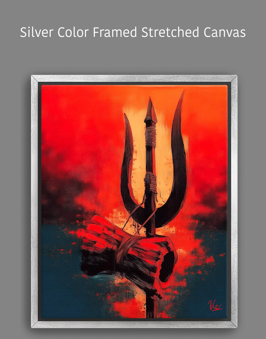 Shiva Trishool Wall Painting - Sacred Trident Artwork