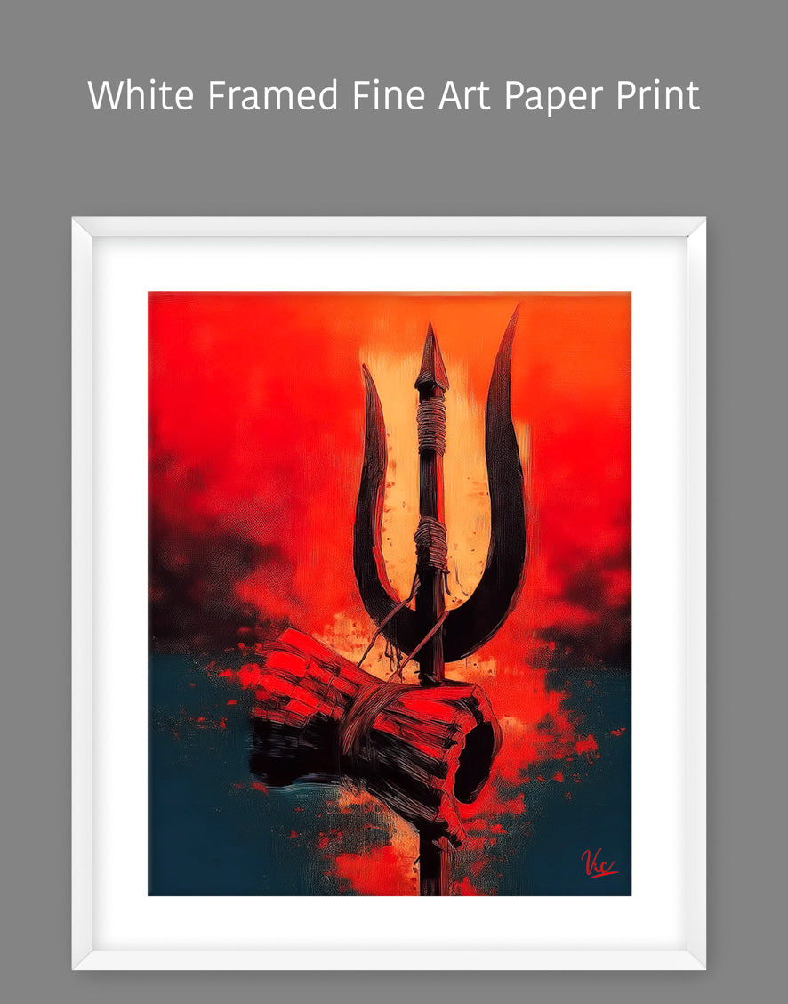 Shiva Trishool Wall Painting - Sacred Trident Artwork