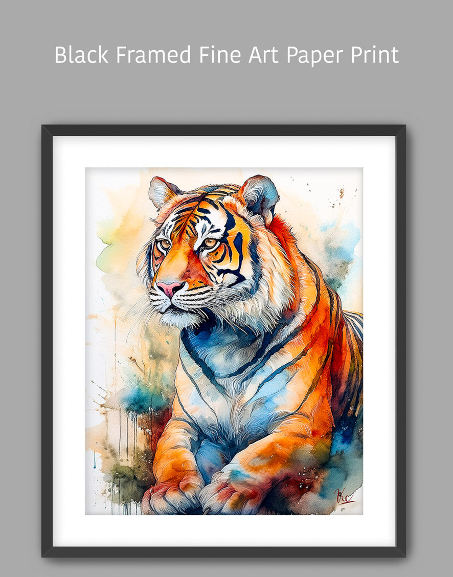 Colorful Indian Tiger Vibrant Wall Art 2