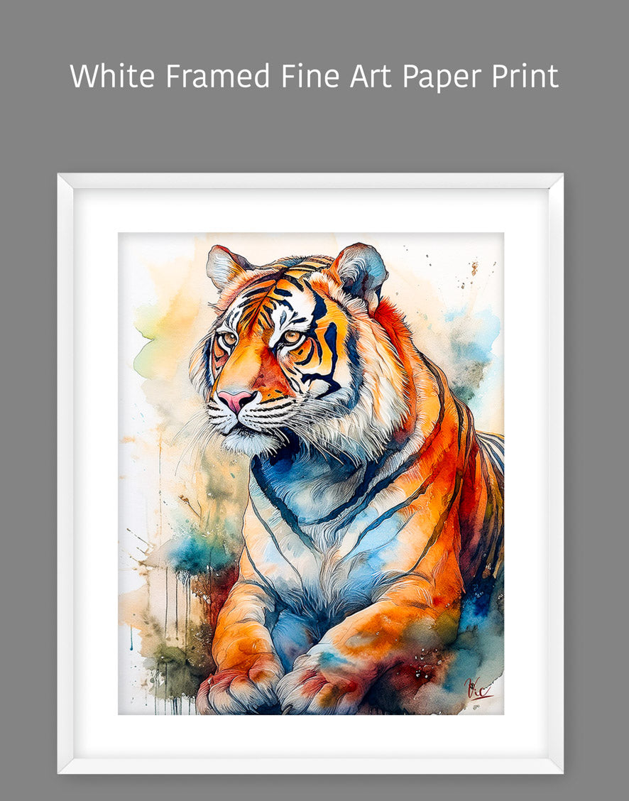 Colorful Indian Tiger Vibrant Wall Art 2