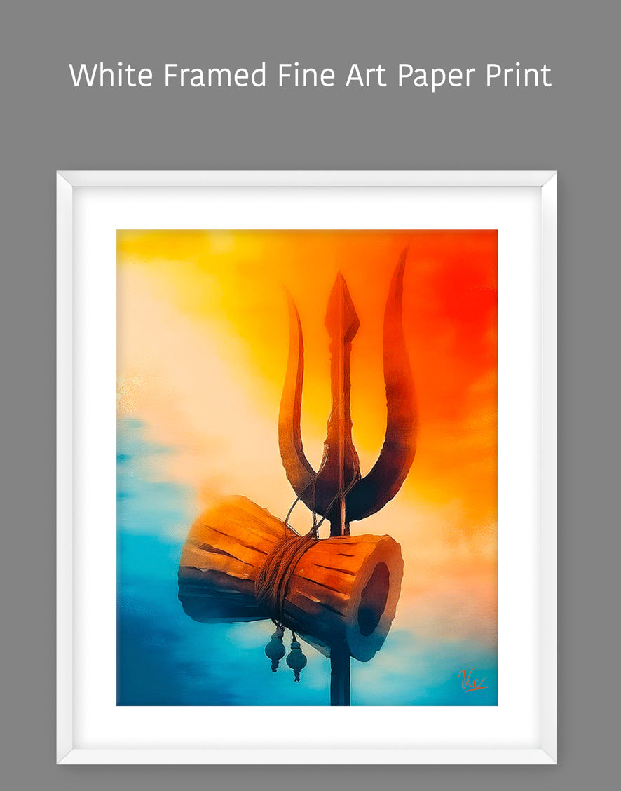 Shiva Trishool Wall Painting 2 - Sacred Trident Artwork