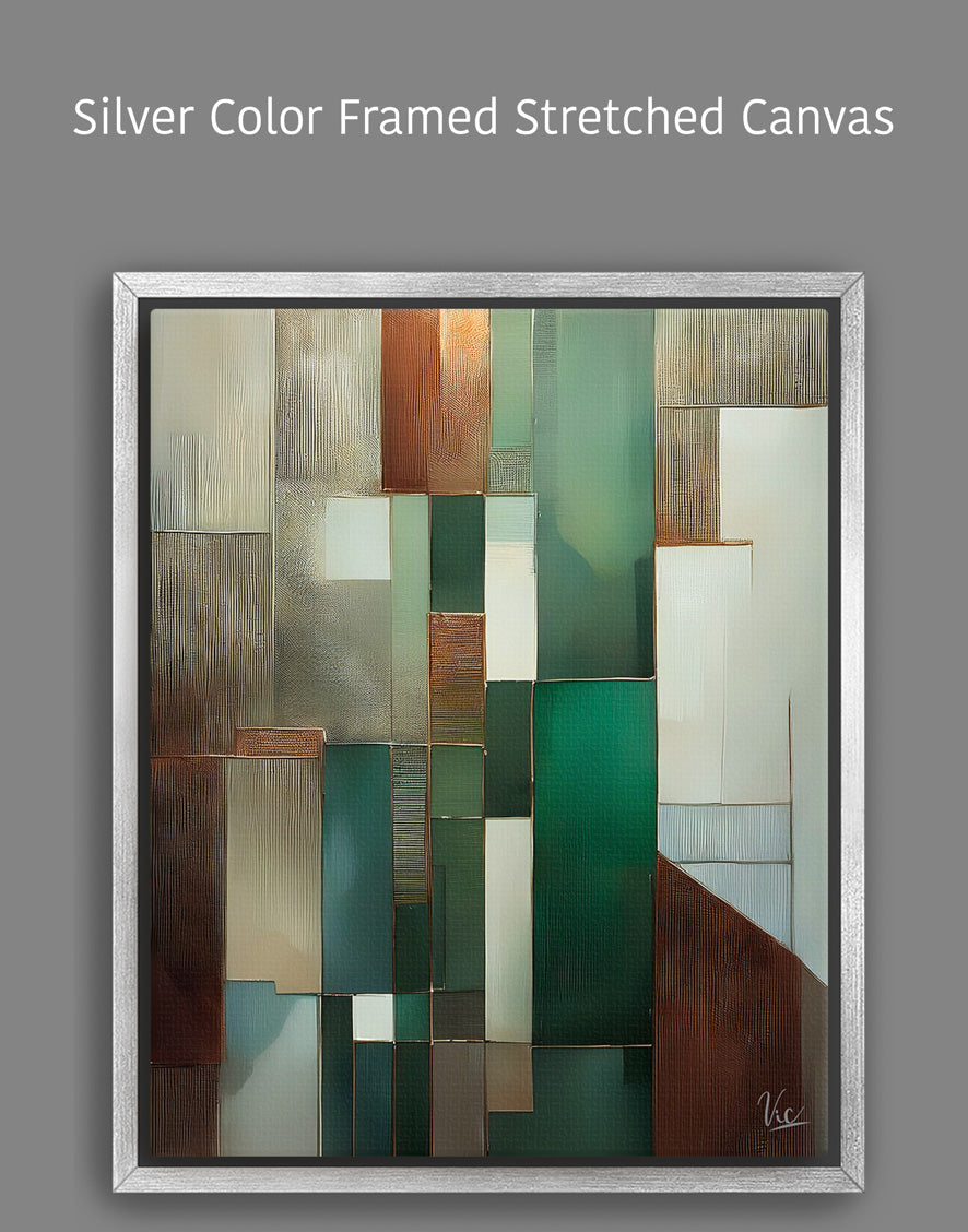 Abstract Green and Brown Contemporary Wall Painting