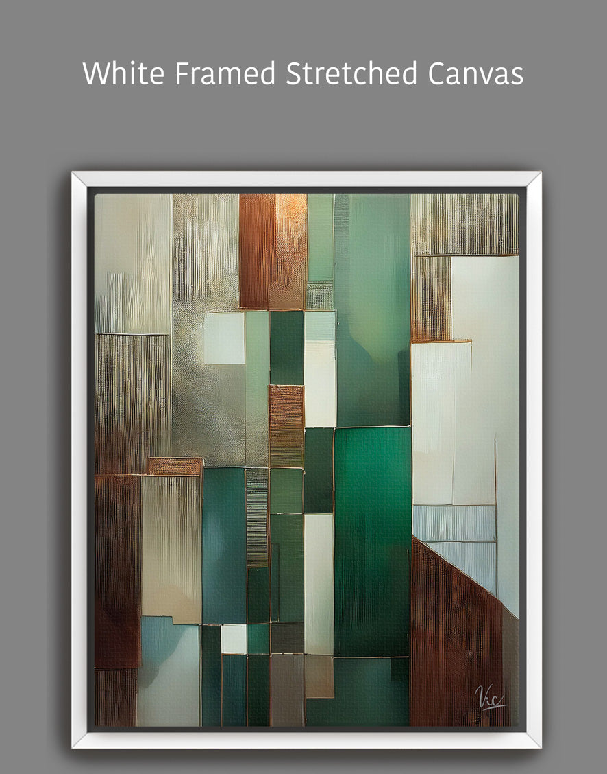 Abstract Green and Brown Contemporary Wall Painting