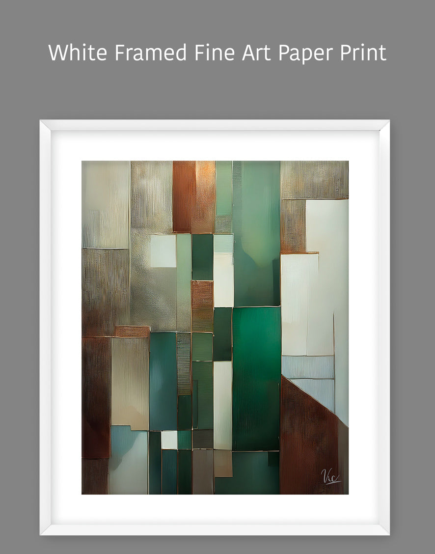 Abstract Green and Brown Contemporary Wall Painting