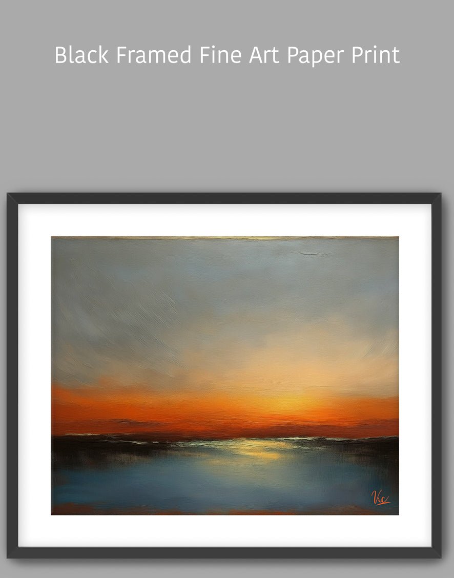Abstract Orange Contemporary Sunset Artwork 2