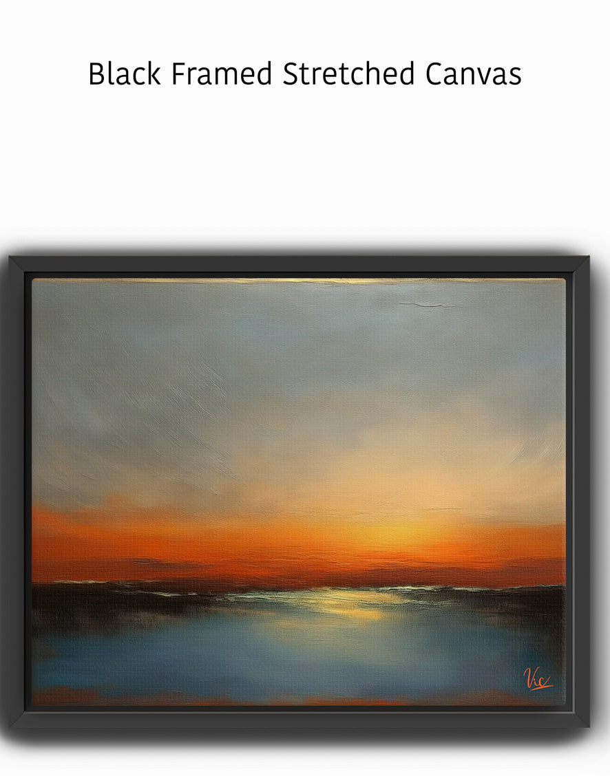 Abstract Orange Contemporary Sunset Artwork 2