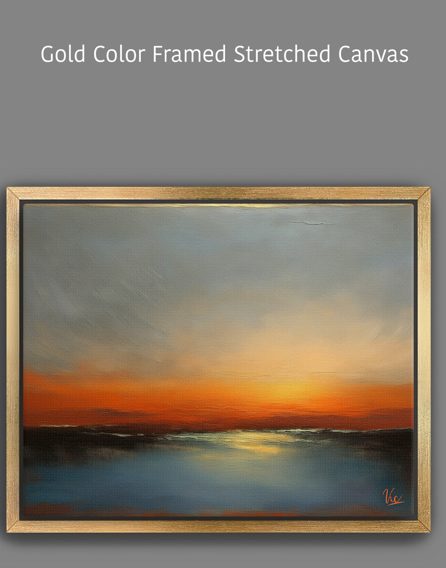 Abstract Orange Contemporary Sunset Artwork 2