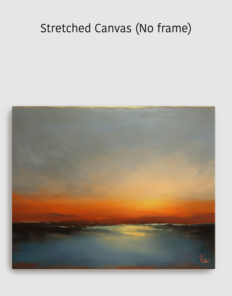 Abstract Orange Contemporary Sunset Artwork 2