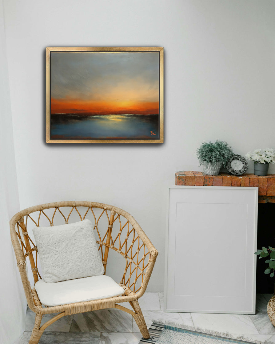 Abstract Orange Contemporary Sunset Artwork 2