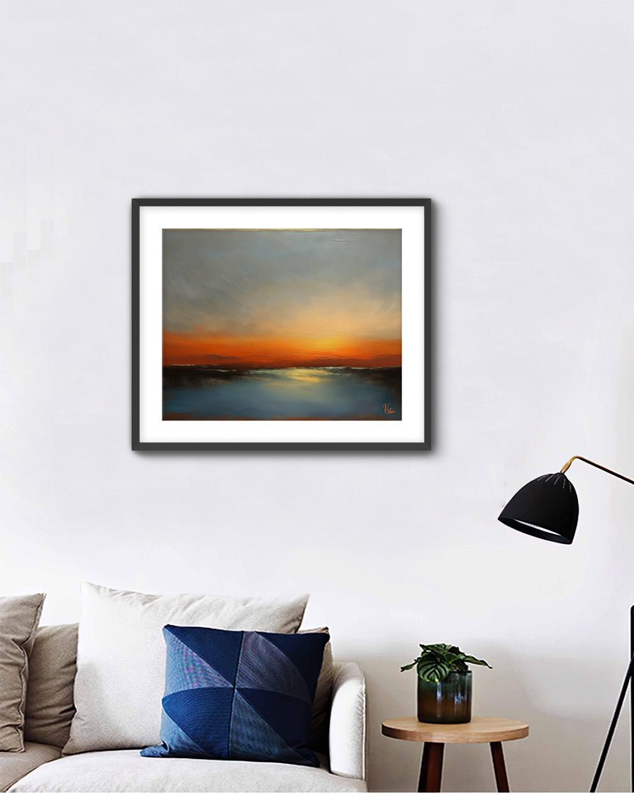 Abstract Orange Contemporary Sunset Artwork 2