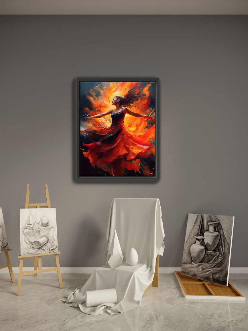 Vibrant Wall Art - Colorful Young Girl Dancing Painting