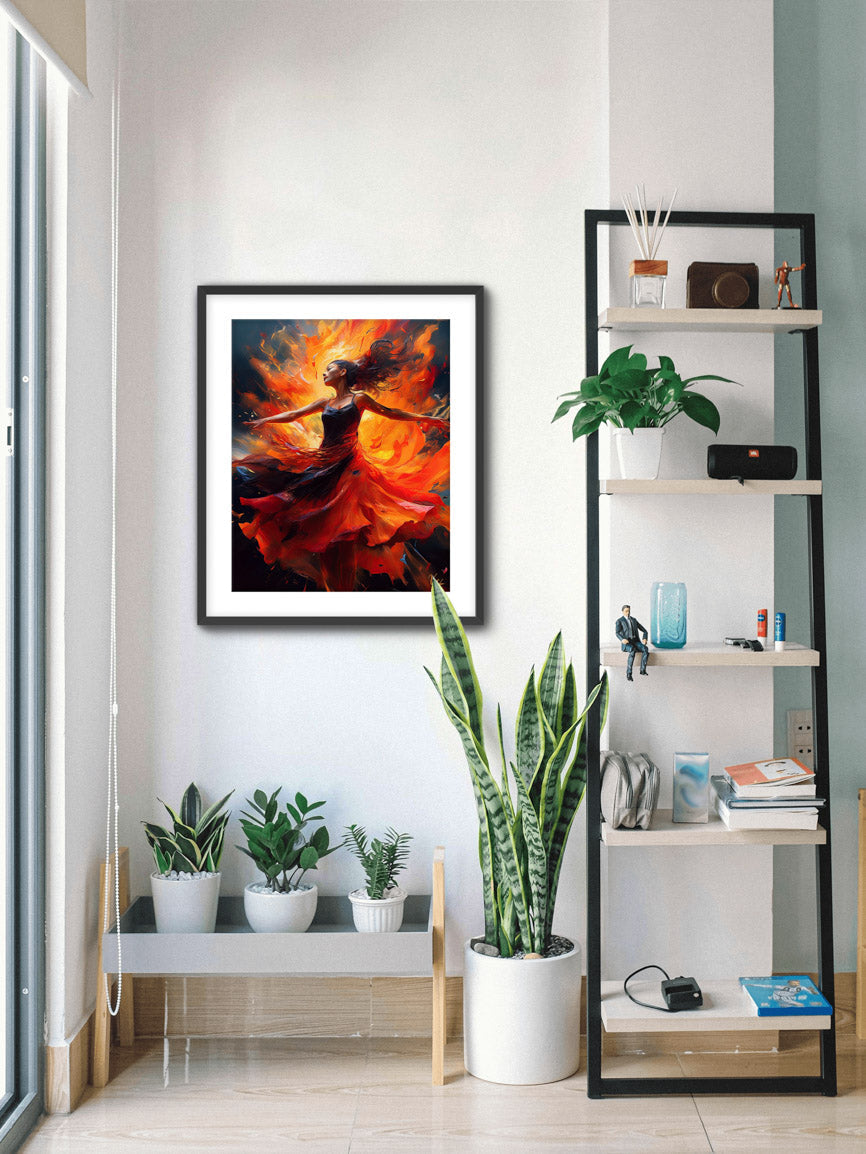 Vibrant Wall Art - Colorful Young Girl Dancing Painting