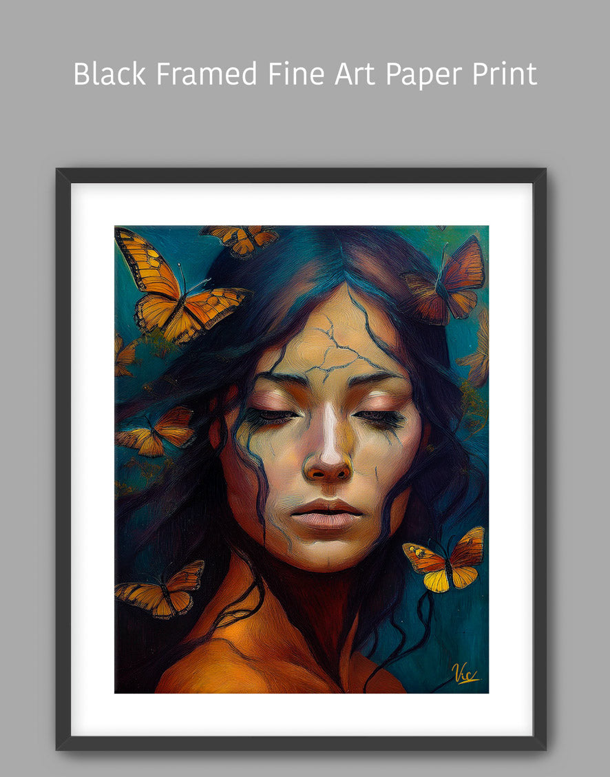 Abstract Woman Relaxing Face | Modern Fine Art Painting