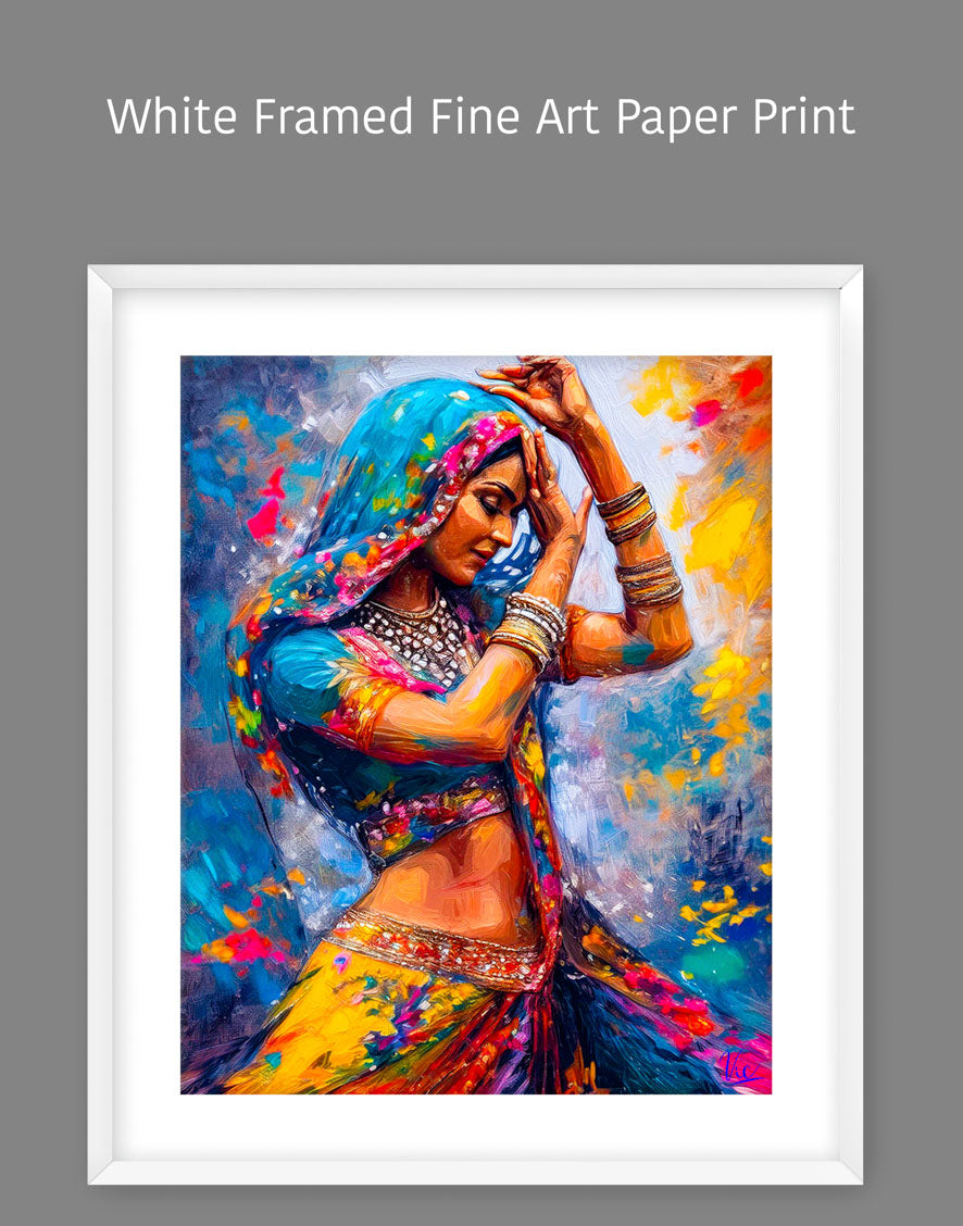 Vibrant Wall Art - Colorful Indian Girl Dancing Painting