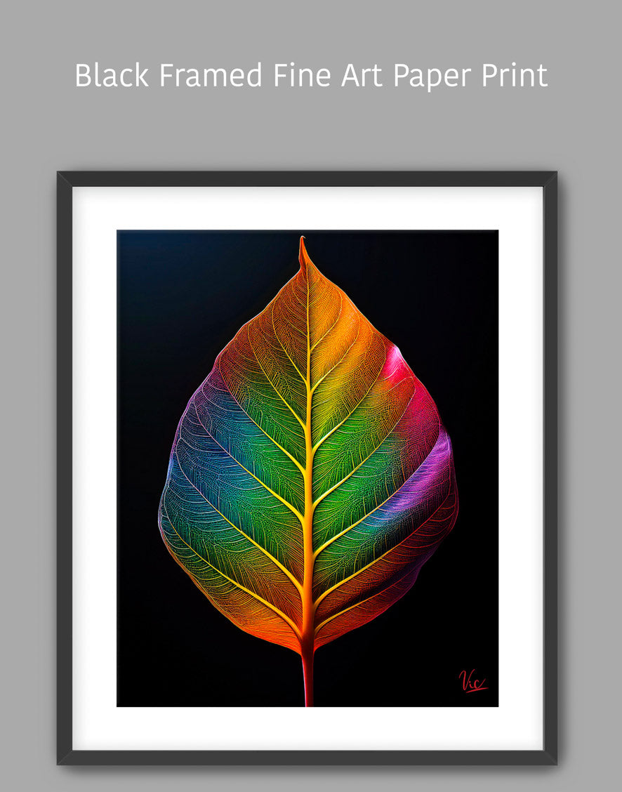 Colorful Vibrant Leaf Contemporary Modern Painting