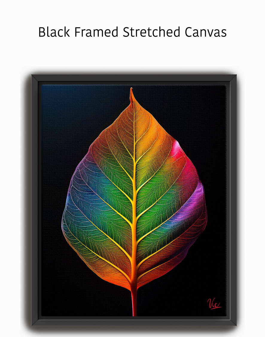 Colorful Vibrant Leaf Contemporary Modern Painting