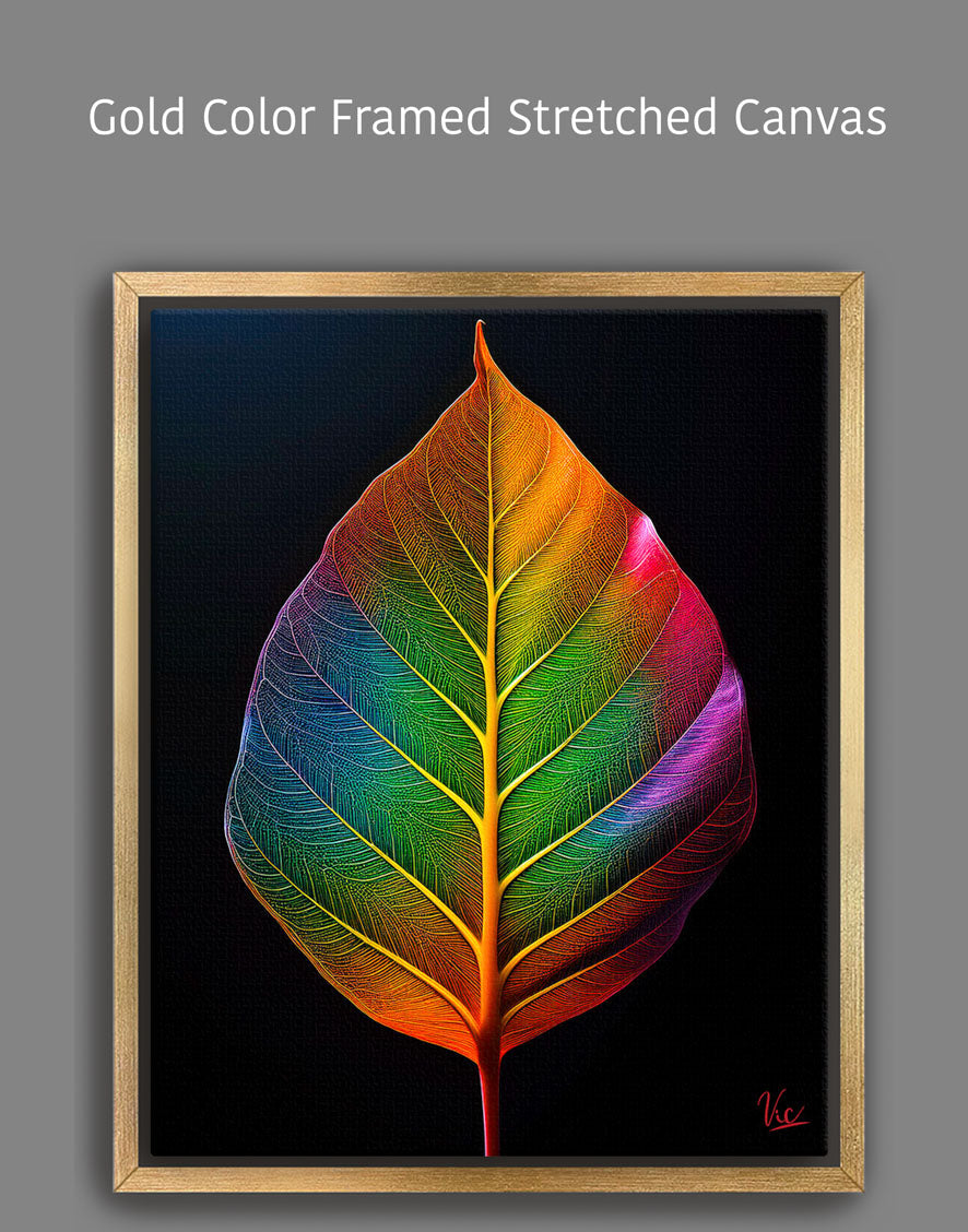 Colorful Vibrant Leaf Contemporary Modern Painting