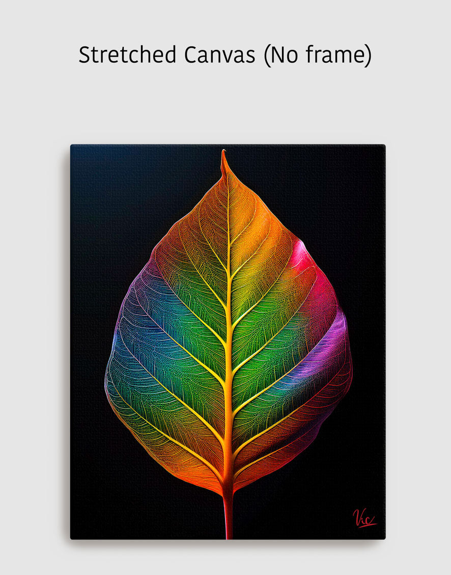 Colorful Vibrant Leaf Contemporary Modern Painting
