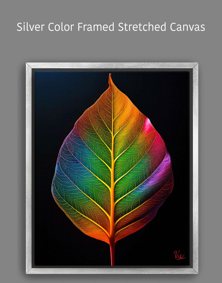 Colorful Vibrant Leaf Contemporary Modern Painting
