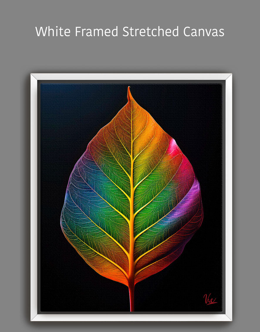 Colorful Vibrant Leaf Contemporary Modern Painting
