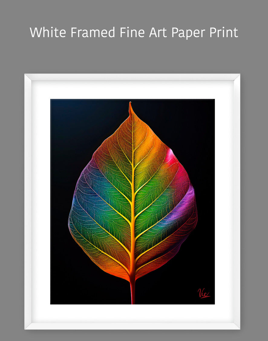 Colorful Vibrant Leaf Contemporary Modern Painting
