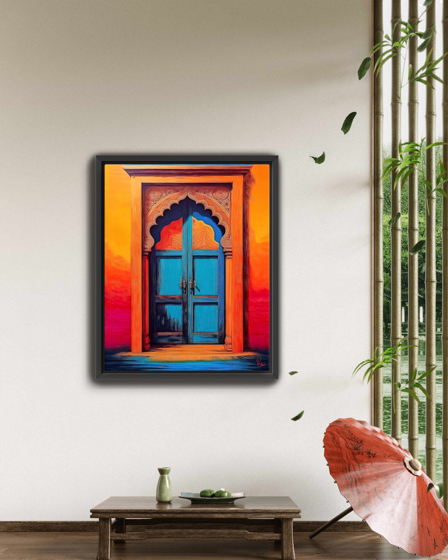 Vibrant Traditional Indian Door Fine Art Painting 2