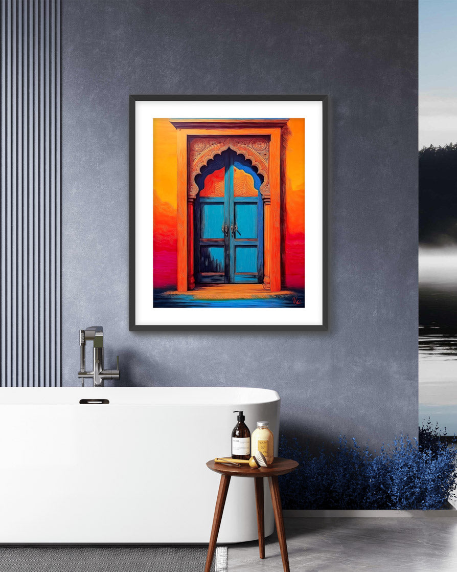 Vibrant Traditional Indian Door Fine Art Painting 2
