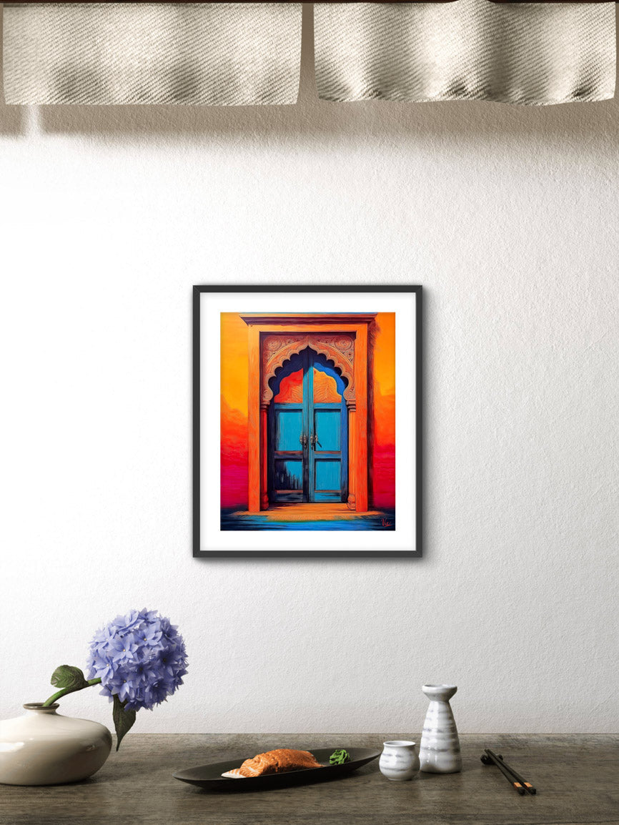 Vibrant Traditional Indian Door Fine Art Painting 2