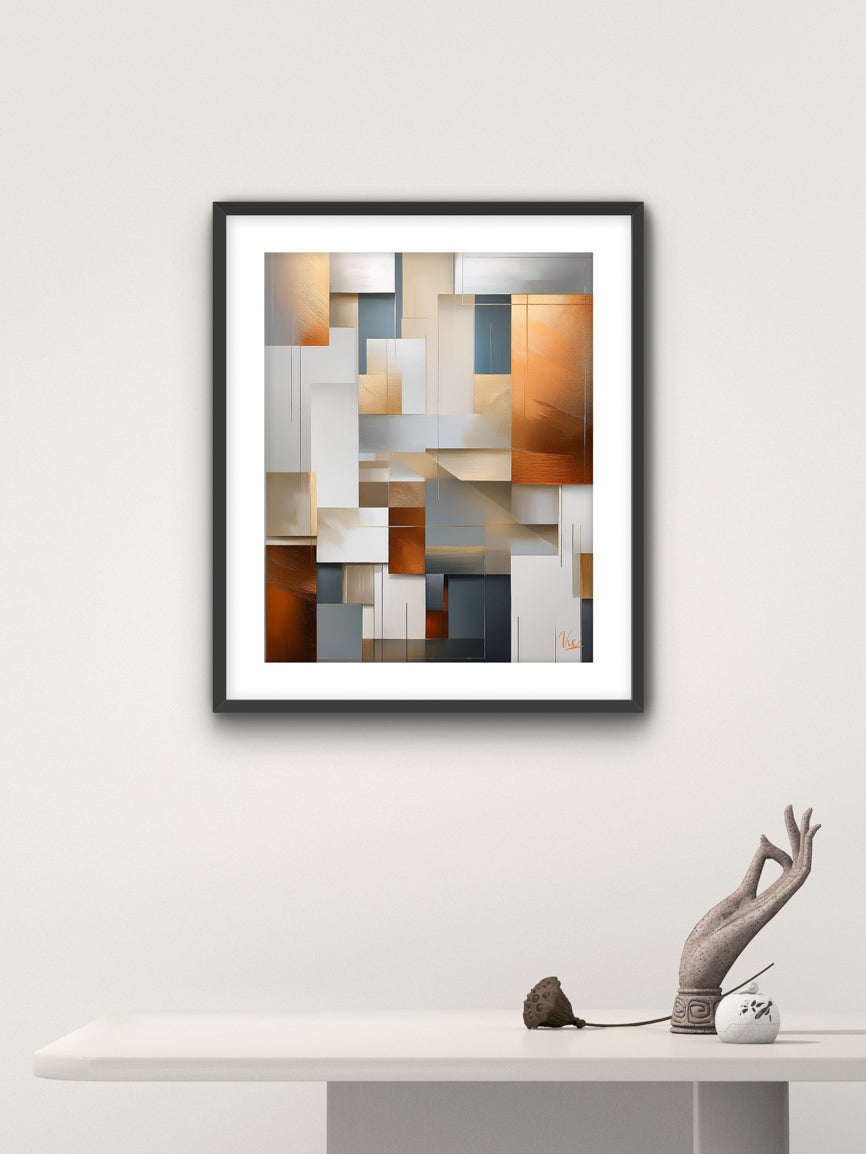 Contemporary Abstract Copper Color Painting