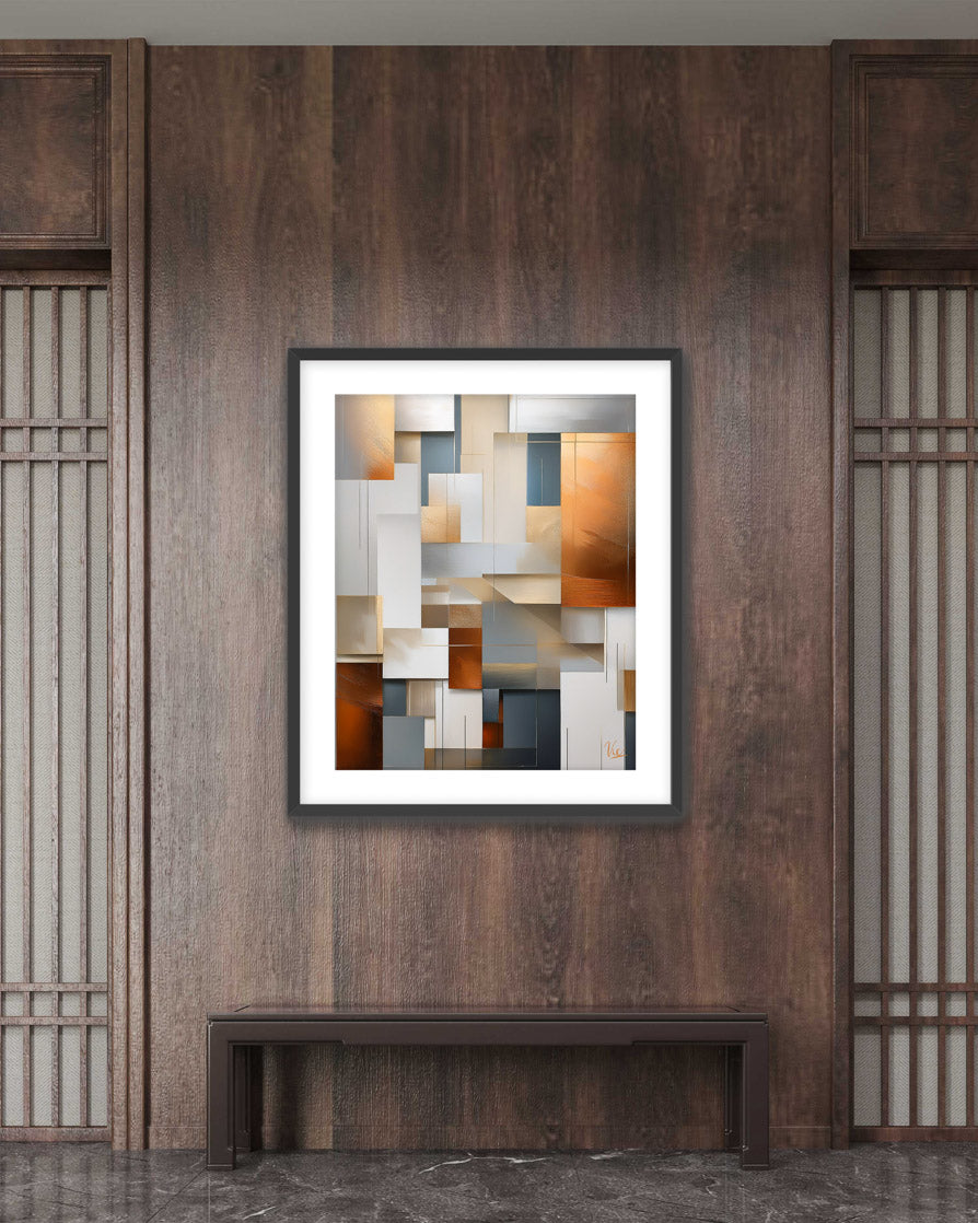 Contemporary Abstract Copper Color Painting