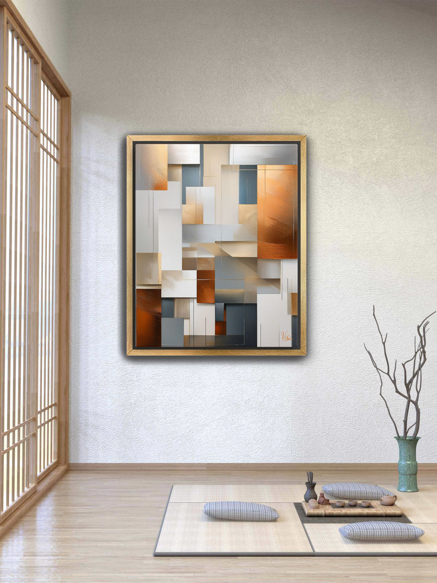 Contemporary Abstract Copper Color Painting