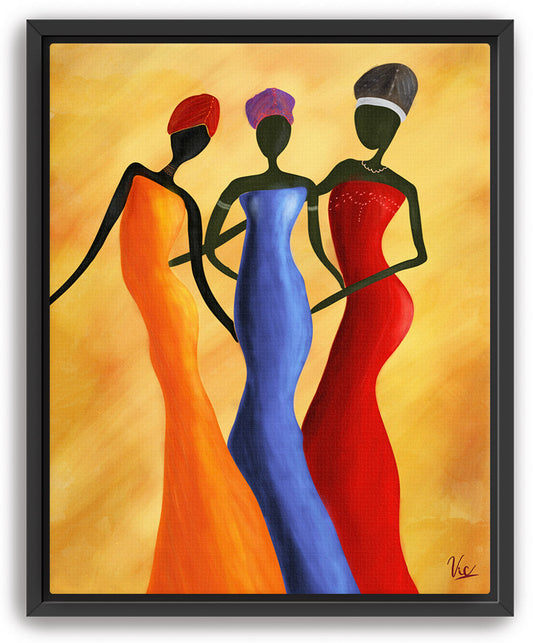 Colorful Modern Contemporary African Women Abstract Painting - Original Wall Art