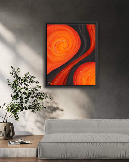 Asbtract Red Black Modern Contemporary Artwork Painting