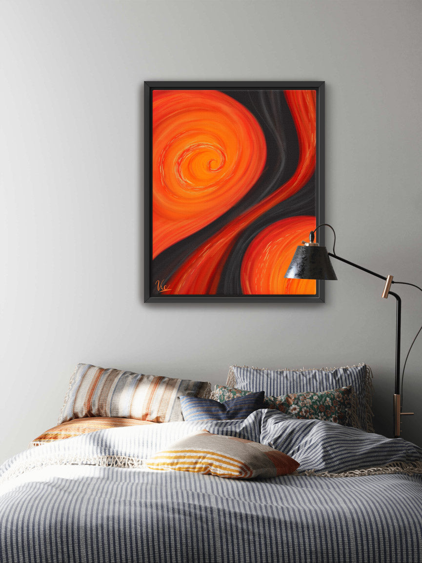Asbtract Red Black Modern Contemporary Artwork Painting
