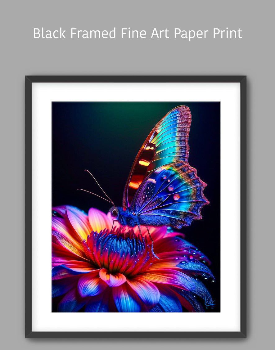 Modern Floral & Butterfly Painting | Contemporary Wall Art for Elegant Spaces